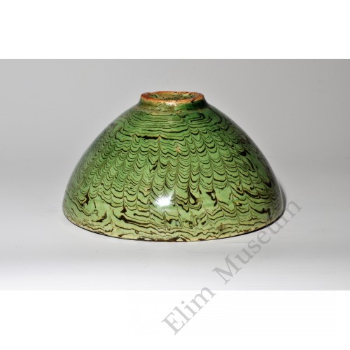 1779 A Tang Green Marble ( Jiaotai) Glazed Bowl         